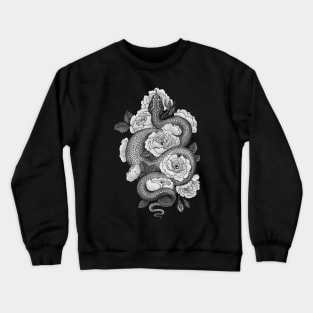 Snake and roses, monochrome Crewneck Sweatshirt